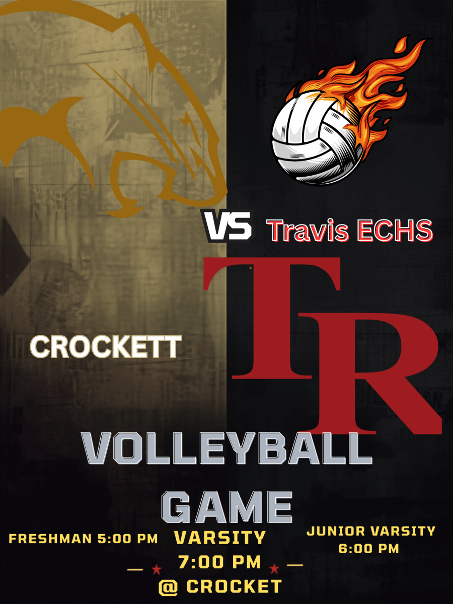 TRAVIS VS CROCKETT VOLLEYBALL GAME AWAY FLYER