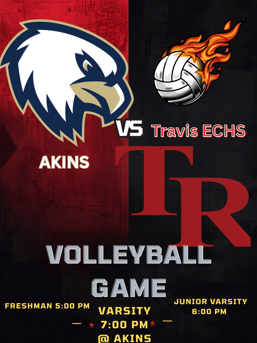 AKINS VS TRAVIS AWAY VOLLEYBALL GAME FLYER
